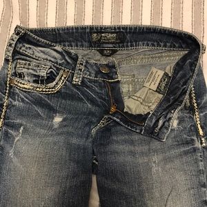 Distressed Silver Jeans Suki fit